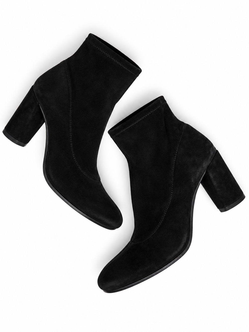 ANTONIO MELANI Size 6 Black Suede Block Heel Ankle Boots
